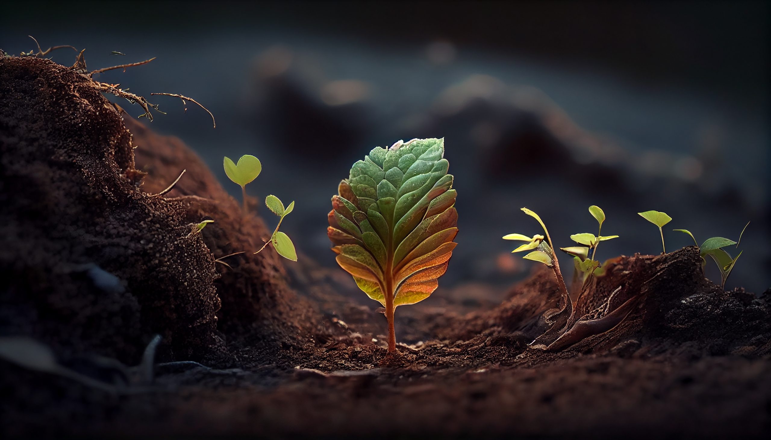 Fresh Seedling Growth in Nature Organic Environment ,generative artificial intelligence